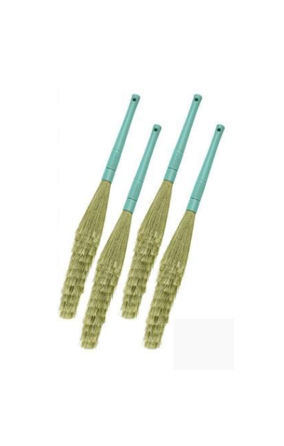 Grass broom with plastic handle - efficient sweeping tool