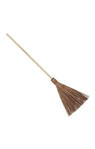 Hard broom with stick for heavy-duty cleaning"