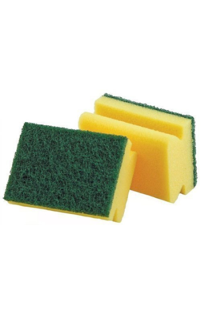 Sponge scrubber for kitchen and household cleaning"